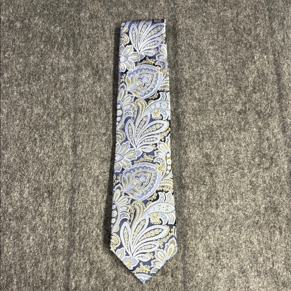Jos. A. Bank Blue and Gold Silk Tie - Picture 1 of 4